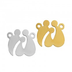 Stainless Steel 304 Charm Family w/ Parents & Kid 16x15mm