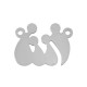 Breloque Famille avec parents & enfant 20x15mm en Acier Inoxydable 304