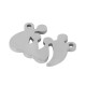 Breloque Famille avec parents & enfant 20x15mm en Acier Inoxydable 304