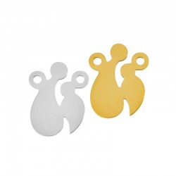 Acciaio Inossidabile 304 Ciondolo Famiglia con Genitori e Figli 11X15 mm