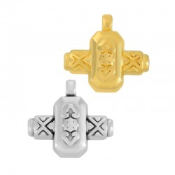 Zamak Charm Geometrical Cross 15x10mm