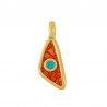 24K Gold Plated/ Transparent Red/ Turquoise