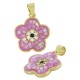 Zircon Brass Charm Flower & Shell Base 16x18mm