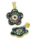 Zircon Brass Charm Flower & Shell Base 16x18mm