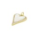 Ciondolo in Ottone con Zircone a Forma di Cuore e Base a Conchiglia 16X22 mm