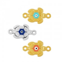 Zamak Connector Turtle w/ Evil Eye & Enamel 11x13mm