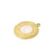 Breloque Ronde Martelée base de Coquille 15mm en Acier Inoxydable 304