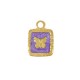 Stainless Steel 304 Charm Square w/Butterfly &Enamel 12x17mm