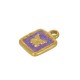 Stainless Steel 304 Charm Square w/Butterfly &Enamel 12x17mm