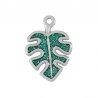 999° Silver Antique Plated/ Glitter Green