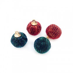 Glitter Charm Round with Cap 16mm
