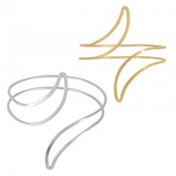 Bracciale Regolabile in Acciaio con Foglie Cave 85X90 mm