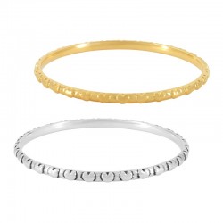 Zamak Bangle Bracelet w/ Hearts 69mm/4mm