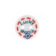 Plexi Acrylic Button Round "Lucky March" w/ Evil Eye 15mm
