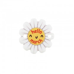 Plexi Acrylic Connector Flower "hello march" 18mm
