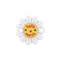 Plexi Acrylic Connector Flower "hello march" 18mm