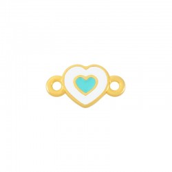 Zamak Connector Heart w/ Enamel 10mm
