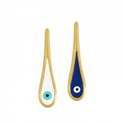 Zamak Charm Drop w/ Evil Eye & Enamel 6x25mm