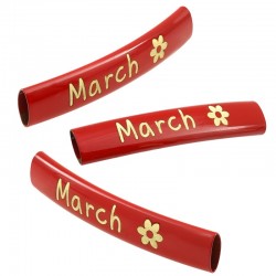 Brass Painted Tube "March"  Flower 6x35mm