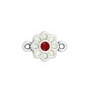 999° Silver Antique Plated/ Ivory/ Red