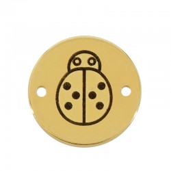 Brass Connector Round w/ Ladybug 15mm (Ø1.4mm)