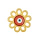 Μεταλλικό Ζάμακ Στοιχείο Λουλούδι Μάτι Σμάλτο Μακραμέ 15mm