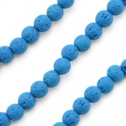 Lava Bead Round Navy Blue (~6mm) (~63pcs)