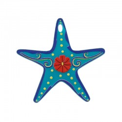 Plexi Acrylic Pendant Starfish w/ Flower 35mm