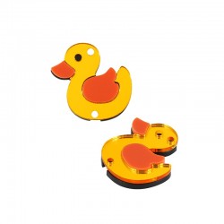 Plexi Acrylic Pendant Duck with 2 Holes 28mm