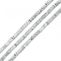 Lava Colored Silk Coated Tube White 4x13mm (40cm)