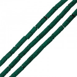 Λάβα Σωληνάκι Πράσινο Σκούρο με Επικάλυψη Μεταξιού 4x13mm (40cm)