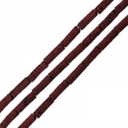 Lava Colored Silk Coated Tube Brown 4x13mm (40cm)