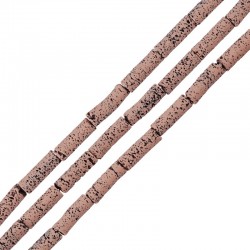 Lava Colored Silk Coated Tube Salmon 4x13mm (40cm)