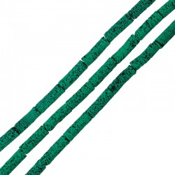Lava Colored Silk Coated Tube Green 4x13mm (40cm)