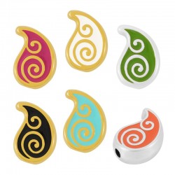 Enameled Zamak Slider Teardrop 13x10mm Ø2.2mm