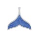 Stainless Steel 304 Charm Whale Tail w/ Enamel 17x16mm
