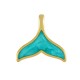 Stainless Steel 304 Charm Whale Tail w/ Enamel 17x16mm