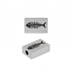 Stainless Steel 304 Slider Rectangle w/ Fish 12x8mm (Ø2mm)