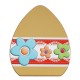 Wooden Deco Egg w/ Flowers 160x134mm