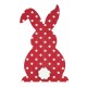 Wooden Deco Bunny w/ Polka Dots 160x134mm