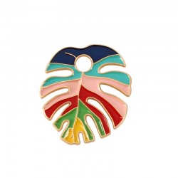 Zamak Pendant Leaf w/ Enamel 30x35mm