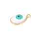 Enameled Zamak Charm Teardrop with Evil Eye 10x17mm