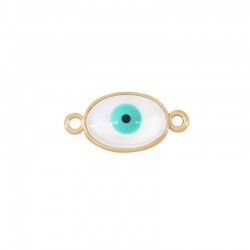 Zamak Connector Evil Eye w/ Enamel 11x23mm