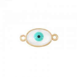 Zamak Connector Evil Eye w/ Enamel 11x23mm