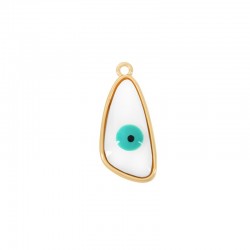 Pendentif en Zamak Émaillé Irrégulier avec œil Maléfique 12 x 27 mm