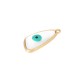 Enameled Zamak Pendant Irregular with Evil Eye 12x27mm