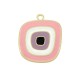 Enameled Zamak Pendant Square Irregular 21x24mm