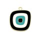 Enameled Zamak Pendant Square Irregular 21x24mm