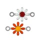 Enameled Stainless Steel 304 Connector Daisy Flower 7x13mm
