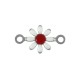 Intercalaire Marguerite avec Émail 7x13mm  en Acier Inoxydable 304